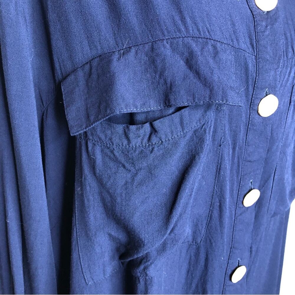 City Chic navy blue gold button down top size XXL / 24 - Picture 5 of 16